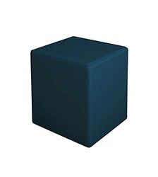 Homemania Pouf en Bois et Velours Indigo 34 x 34 x 37 cm