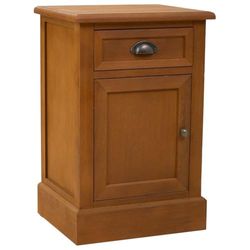 Mesita de madera de 1 cajon y 1 puerta marron