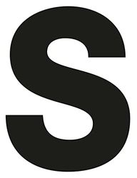 Merriway BH04052 (4 Pcs) Black Vinyl Stick-On Wheelie Bin Post Box Crate Dust Bin Letters 75mm (3 inch) Letter S - Pack of 4 Pieces