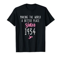 Making World Better Place Since 1934 90th Birthday 90 Years Camiseta