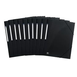 Elba 400104347 Urban Lot de 10 chemises à rabats en plastique format A4 opaque noir avec 2 élastiques