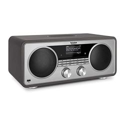 TechniSat DIGITRADIO 602 - Radio stéréo Internet (DAB+, FM, subwoofer, CD, USB, streaming audio Bluetooth et Spotify, AUX, WLAN, réveil, chargement sans fil, contrôle par application) anthracite
