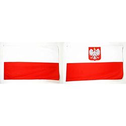 AZ FLAG - Drapeau Pologne - 150x90 cm - Drapeau Polonais 100% Polyester Avec Oeillets Métalliques Intégrés - Pavillon 110 g & Drapeau Pologne avec Aigle 150x90cm - Drapeau polonais 90 x 150