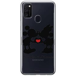 ERT GROUP mobiltelefonfodral för Samsung M21 originalt och officiellt licensierat Disney mönster Mickey & Minnie 003 optimalt anpassad till formen på mobiltelefonen, gedeeltelijk transparant