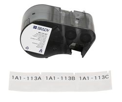Brady Etichette in Vinile autolaminante per Stampante Etichette BMP51/BMP53/M511 - 140 Etichette Industriali Adesive - Nero su bianco, trasparente (44,45 mm (L) x 25,40 mm (A)) - M5-133-427