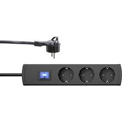 Kopp UNOversal 233305011 Extensão de 3 tomadas (1,4 m, com interruptor, conector plano angular, grande distância, aparafusável, proteção contra contato), cor cinzento-escuro