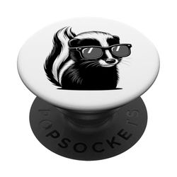 Skunk con gafas de sol - Divertido animal del bosque apestoso PopSockets PopGrip Adhesivo