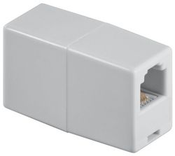 Wentronic - Adaptador de teléfono RJ11 Hembra a RJ11 Hembra, 20 Unidades, Color Blanco