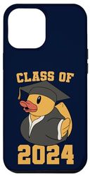 Coque pour iPhone 13 Pro Max Canard en caoutchouc classe de 2024 Senior 2024 année de remise de diplôme senior