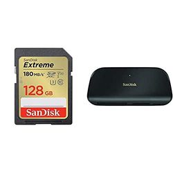 SanDisk Extreme 128GB UHS-I SDXC card + RescuePRO Deluxe with the SanDisk ImageMate PRO USB-C Multi-Card Reader/Writer