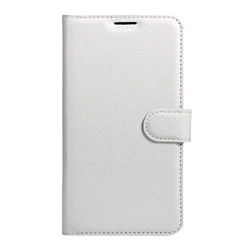 Carcasa de telefono for Galaxy C9 Pro / C900 Litchi Texture Horizontal Flip Funda de Cuero con Hebilla magnética y Soporte, Ranuras for Tarjetas y Billetera (Negro) (Color : Blanco)