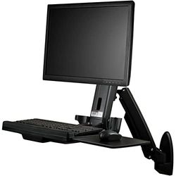 Wand monteerbaar zit-sta bureau werkplek - voor één scherm tot 24" - hoogteverstelbaar - ergonomisch bureau