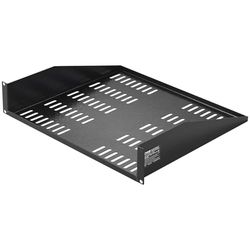 VEVOR 2U Server Rack Shelf, 16"/406mm Depth, 50lbs Max Load Capacity Vented Cantilever or Wall Mount Rack Mount Shelf with Tray, Good Air Circulation for 19"/482.6mm Network Cabinet or Equipment Rack