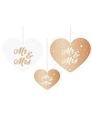 Folat - Bröllop Rose Gold Hanging Decoration - 5 st