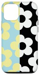 Custodia per iPhone 14 Pro Colore Daisy Block Split Color Indie Estetica anni '60 '70