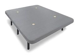 HOGAR24 ES | Base Tapizada en Tejido 3D Gris | Incorpora Válvulas de Transpiración | Incluye Juego de Patas Metálicas de 32 cm | Medidas: 90x190 cm