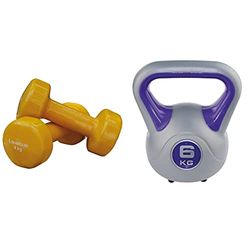 Sveltus Manubri Epossidica 4 kg X 2 (La Coppia) & Kettlebell Fit Viola 6 kg