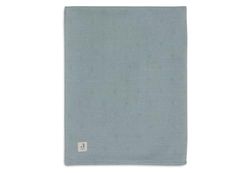 Jollein Couverture pour bébé Cosy Knit, Vert mer, Velours, 75 x 100 cm, 60% Coton, 40% Acrylique, intérieur 100% Polyester, pour Berceau bébé, tog 2.0, certifiée Oeko-Tex, Motif tricoté