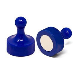 Lot de 10 aimants en forme de quille pour réfrigérateur, bureau, tableau blanc, tableau d'affichage, armoire de classement – 29 mm de diamètre x 38 mm de haut – Bleu