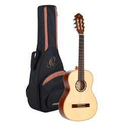 Ortega Guitars 6 String Family Series 3/4 Size Nylon Classical Guitar w/Bag, Right, Spruce Top-Natural-Gloss, (R121G-3/4)