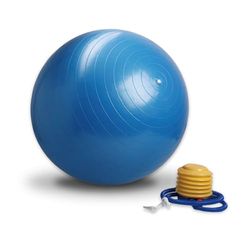 Yoga en fitnessbal, maat M, 65 cm, blauw, inclusief pomp, robuust en veelzijdig, gymbal, pilates, diameter 65 cm, optimale grip, premium kwaliteit, Sun & Sia