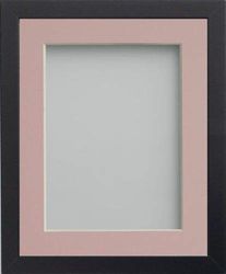 Frame Company Allington Black Photo Frame with Pink Mount, 16x12 for 12x10 inch, fitted with perspex