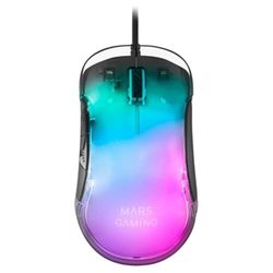 Mars Gaming MMGLOW, Souris Gaming RGB Chroma-Glow, Finition Miroir, Ultra-Légère, 12800 DPI, Noir