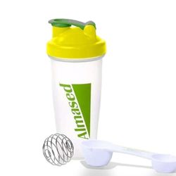 Almased BlenderBottle Classic Shaker-Flasche, perfekt für Protein-Shakes und Pre Workout, 590 ml, transparent/gelbes Schaufel-Set