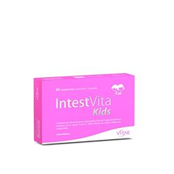 Vitae IntestVita Kids 60 comprimidos masticables sabor Vainilla | Cuidado digestivo niñas | Mezcla de probióticos | Regenerar la flora intestinal beneficiosa | Combate malas digestiones