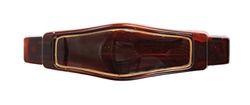 Caravan Gold French Point Rectangular Hand Painted Automatic Barrette in Tortoise Shell