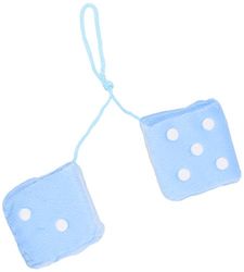 S SUMEX Dados azuis pontos brancos para retrovisor decorativos, estilo retro e divertido cor branca 7 x 7 cm