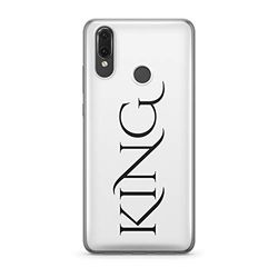 Skal för Huawei P20 Lite – mobiltelefonfodral med motiv och optimalt skydd TPU silikon väska Case Cover skyddsskal – King font white