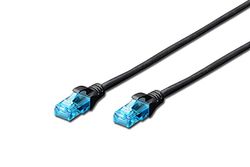 DIGITUS LAN kabel Cat 5e - 10m - RJ45 netwerkkabel - U/UTP niet afgeschermd - Compatibel met Cat-6 & Cat-5 - Zwart