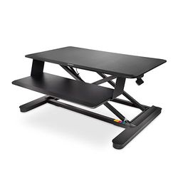 Kensington K52804WW - Estación de Trabajo con Asiento Ergonómico Montado, Estructura de Dos Niveles para la Configuración de la Superficie del Escritorio Principal, Teclado, Ratón y Monitor Doble