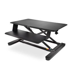 Kensington SmartFit Sit/Stand Desk - Fully Assembled Ergonomic Sit/Stand Workstation with Two-Tier Structure for Main Desk Surface, Keyboard, Mouse and Dual Monitor Set-up (K52804WW)