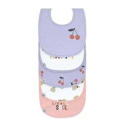 LÄSSIG Bébé bibs ensemble (5 pcs) fermeture autoagrippante coton imperméable/Value Pack Bib Happy Fruits Cherry