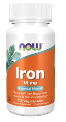 Now Foods – Iron | Essential Mineral for Energy and Blood Support – 18mg, 120 Veg Capsules