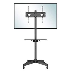 BONTEC Universele mobiele tv-wagen, trolley, tv-standaard, standaard, televisietafel met houder, voor lcd-led, plasma tv, 23"-60" max. VESA 400 x 400 mm, in hoogte verstelbaar