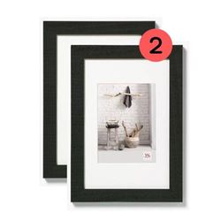 walther design Home HO030BD Wooden Picture Frames, 20 x 30 cm, Black, Double Pack