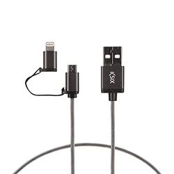 1 m kabel, USB och Micro USB-kontakter, Svart