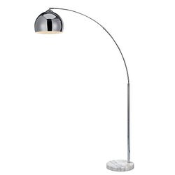 Candeeiro LED de pé padrão curvo e cromado Arquer Versanora VN-L00010-EU