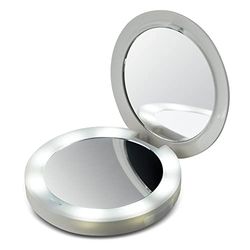 HoMedics Compact Charging LED Mirror, Perfect Handbag Companion for Beauty and Smartphone, LED Light for Make Up in any Lighting, USB Port for iPhone iPad Samsung Galaxy + More Portable Devices