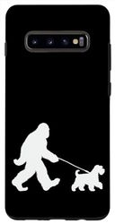 Carcasa para Galaxy S10+ Bigfoot paseando a un perro divertido, amantes del Wheaten Terrier, papá