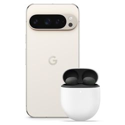 Google Pixel 9 Pro - Unlocked Android Smartphone with Gemini, Triple Rear Camera System, 24-Hour Battery, and 6.3" Super Actua Display - Porcelain, 256GB+Pixel Buds Pro 2