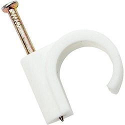Merriway BH04502 (25 Pcs) Nail-In Pipe Clip with Masonry Nail, 15 mm - Pack of 25 Pieces