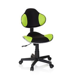 hjh OFFICE 634130 Chaise de Bureau Enfant KIDDY GTI-2 Noir/Vert sans accoudoirs