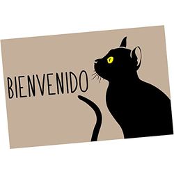 DRW Felpudo de Poliester y pv Bienvenido 40x60x1 cm