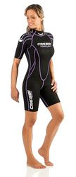 Cressi Tortuga Lady Shorty Wetsuit - 2.5 mm Premium Neoprene Wetsuit