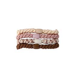 Demeliss Beauty - Lot de 4 Élastiques Fantaisie - Liens Cheveux Coloris Intemporels