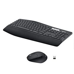 Logitech MK850 Combo teclado e rato sem fios multidispositivos, 2,4 GHz/Bluetooth, estrutura curva, 12 botões programáveis, bateria até 3 anos, PC/Mac, Disposição QWERTY espanhol, preto